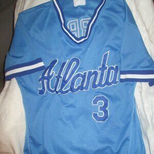 Majestic Flex Base Braves Dale Murphy #3 Blue Jersey Size 40- EMBROIDERED